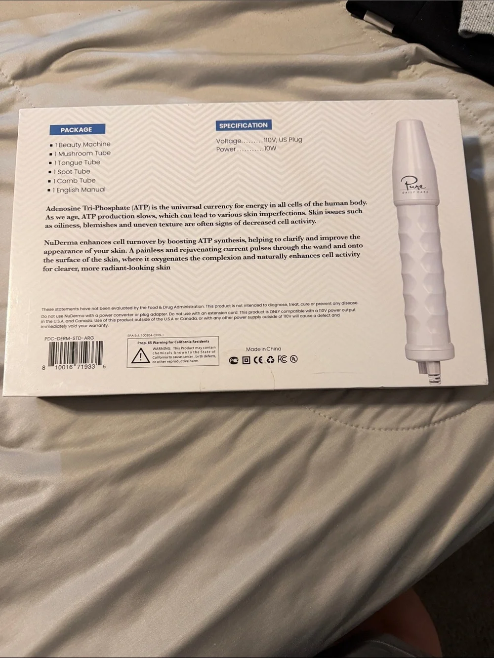 Pur NuDerma Natural Dermal Cell Energy System White with Purple Accents